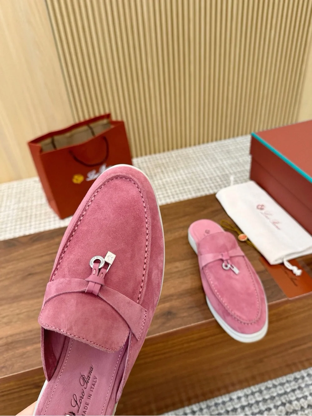 Pink Suede Women’s Slip-On Loafers